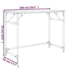 Vidaxl Stôl dub sonoma 100x45x76 cm kompozitné drevo a práškovaná oceľ