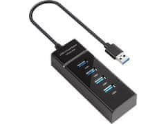 Verk  06311 USB Hub 3.0, 4 porty čierny