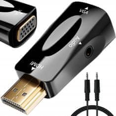 Verk  06305 Konvertor z HDMI na VGA D-SUB audio čierny