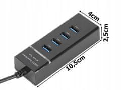 Verk  06311 USB Hub 3.0, 4 porty čierny