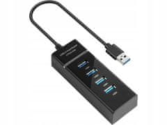 Verk  06311 USB Hub 3.0, 4 porty čierny