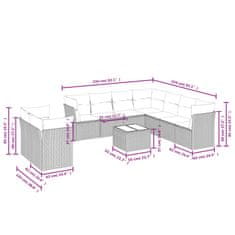 Petromila vidaXL 10-dielna záhradná sedacia súprava a vankúše béžová polyratan