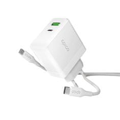 EPICO 65 W GaN sieťová nabíjačka s 2 m USB-C na USB-C káblom 9915101100179 - biela