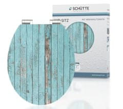 Schütte WC sedátko BLUE WOOD | MDF HG, Soft Close s automatickým klesáním ve vysokém lesku