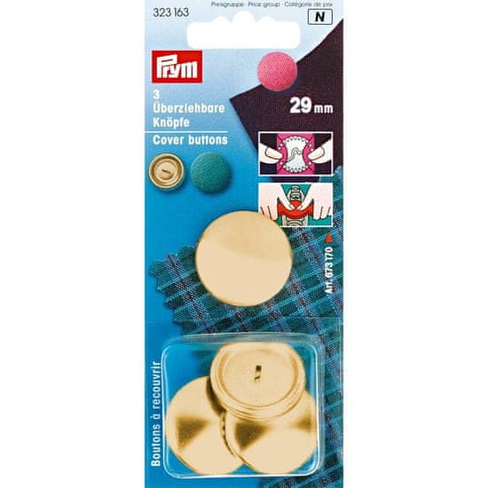 PRYM Poťahovacie gombíky, 29 mm, 3 ks, zlaté farby