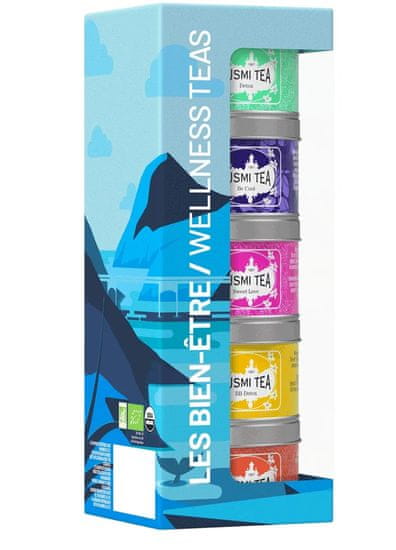 Kusmi Tea Organic Wellness Teas súprava 5-tich miniatúr 98 g