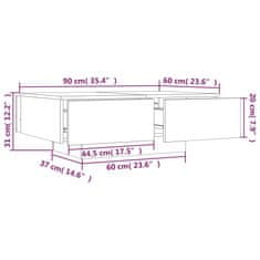 Vidaxl Konferenčný stolík dymový dub 90x60x31 cm spracované drevo