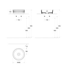 ISVEA ROMBO keramické umývadlo na dosku, priemer 36cm, biela 10NF67036 - Isvea