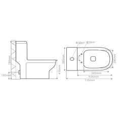 SAPHO HUBERT WC kombi, zadný/spodný odpad, biela PB304 - Sapho