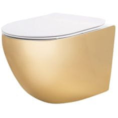 REA Závesná WC misa CARLO Flat Mini - Zlatá-biela