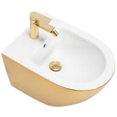 REA Carlo Mini, závesný bidet 50x37 cm, biela - zlatá, REA-C2288