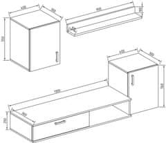 CASARREDO Obývacia stena LAVIS sonoma