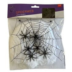 Pavučina bíla 20g + 6 pavúkov - Halloween