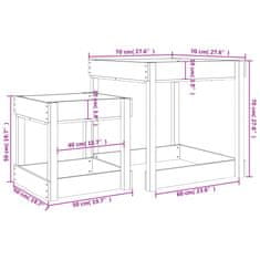 Vidaxl Stoly na piesok 2 ks masívny douglas