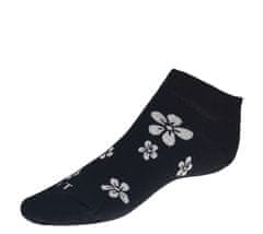 Ponožky nízke Kvietka biela - 35-38 - čierna, biela