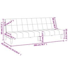 Petromila vidaXL 2-miestna rozkladacia pohovka, svetlosivá, zamat