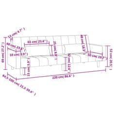 Petromila vidaXL 2-miestna rozkladacia pohovka s 2 vankúšmi, svetlosivá, látka