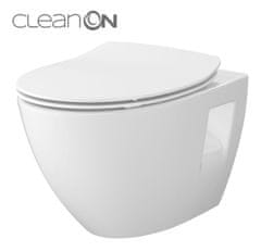 CERSANIT Moduo CleanOn, závesná wc misa 53x36,5x36,5 cm s pomaly padajúcim WC sedátkom z duroplastu SET B904, biela, S701-724