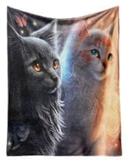 EXCELLENT Mikroplyšová teplá deka 150x200 cm - Čiernobiela mačka