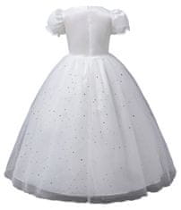EXCELLENT Večerné šaty veľkosť 134 - Biele s trblietkami