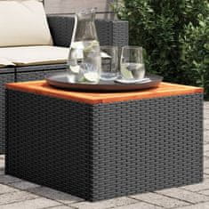 Vidaxl Záhradný stôl čierny 55x55x37 cm polyratan a akáciové drevo