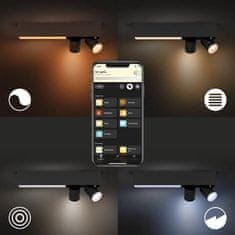 Philips Hue LED White and Color Ambiance Stropné bodové svietidlo Philips Centris BT 50610/30/P7 11W plus 2x5,7 W GU10, 1600lm, 2000K-6500K, RGB, IP20, čierne