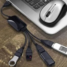 APT  AK22 USB HUB 2.0, 4 portový čierny