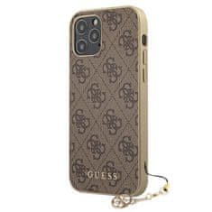 Guess Kolekcia Guess 4G Charms - puzdro na iPhone 12 / iPhone 12 Pro (hnedé)