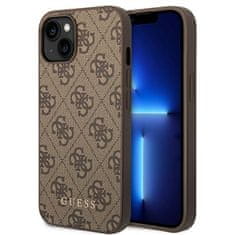 Guess Guess 4G Metal Gold Logo - puzdro na iPhone 15 / 14 / 13 (hnedé)