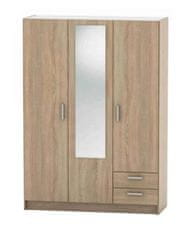 KONDELA dverová skriňa, BETTY 7 BE07-001-00 hnedá drevotrieska 50.6 x 136 x 190 cm