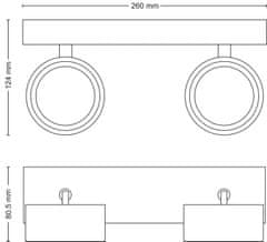 Philips Philips BRACIA bodové svietidlo LED 11W 1100lm 2700K 26cm IP20, biele