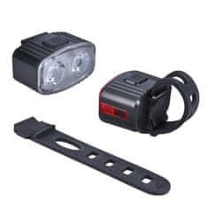 Solight Solight set nabíjacích cyklo svietidiel, 160lm predné, zadné červená, Li-Ion, USB WN47