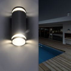 Solight Solight LED vonkajšie nástenné osvetlenie Potenza, 2x GU10, čierna WO811