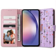 Tech-protect Wallet knižkové puzdro na Samsung Galaxy A55 5G, garden violet