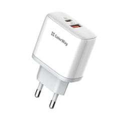 ColorWay AC nabíjačka Power Delivery Port PPS USB (Type-C PD + USB QC3.0) (45W) (CW-CHS042PD-WT) - biela