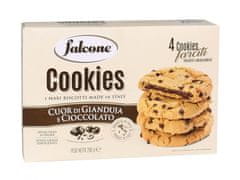Falcone FALCONE Cookies - Sušienky s kúskami mliečnej čokolády plnené krémom z lieskovcov 200g, 1