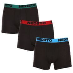 Nedeto 3PACK pánske boxerky čierne (3NB002) - veľkosť XL