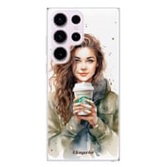iSaprio Silikónové puzdro - Girl with latte pre Samsung Galaxy S23 Ultra