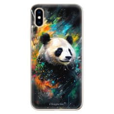 iSaprio Silikónové puzdro - Abstract Panda pre Apple iPhone XS