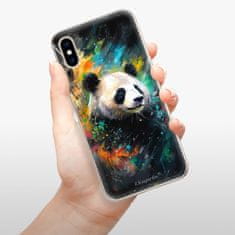 iSaprio Silikónové puzdro - Abstract Panda pre Apple iPhone XS