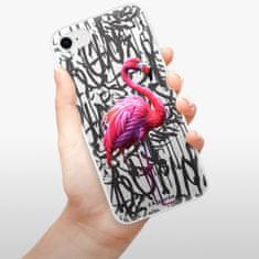 iSaprio Silikónové puzdro - Flamingo Graffiti pre Apple iPhone SE 2020
