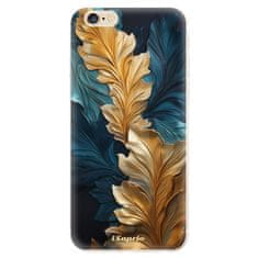 iSaprio Silikónové puzdro - GoldBlue Leaves 02 pre Apple iPhone 6