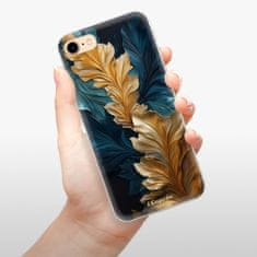 iSaprio Silikónové puzdro - GoldBlue Leaves 02 pre Apple iPhone 7 / 8