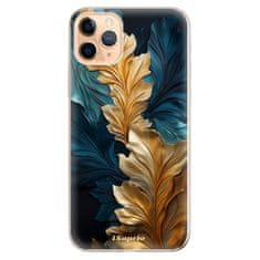 iSaprio Silikónové puzdro - GoldBlue Leaves 02 pre Apple iPhone 11 Pro Max