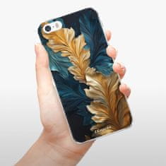 iSaprio Silikónové puzdro - GoldBlue Leaves 02 pre Apple iPhone 5/5S/SE