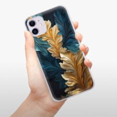 iSaprio Silikónové puzdro - GoldBlue Leaves 02 pre Apple iPhone 11