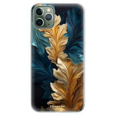 iSaprio Silikónové puzdro - GoldBlue Leaves 02 pre Apple iPhone 11 Pro Max