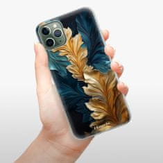 iSaprio Silikónové puzdro - GoldBlue Leaves 02 pre Apple iPhone 11 Pro Max