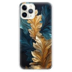 iSaprio Silikónové puzdro - GoldBlue Leaves 02 pre Apple iPhone 11 Pro