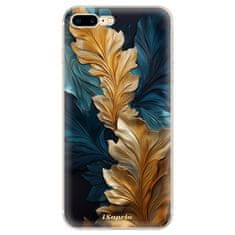 iSaprio Silikónové puzdro - GoldBlue Leaves 02 pre Apple iPhone 7 Plus / 8 Plus